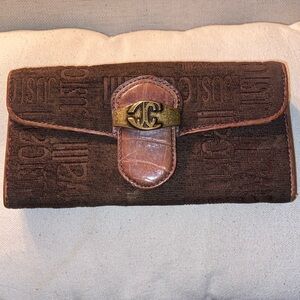 Just Cavalli women's logo wallet, leather and velvet